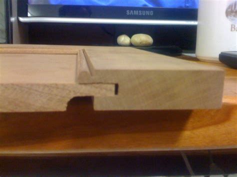 And if i take this cabinet door frame apart the ends of the rails have this little tongue here. Beaded Stile and Rail Cabinet Door Details