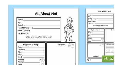 All About Me Printable | Twinkl (teacher made) - Twinkl