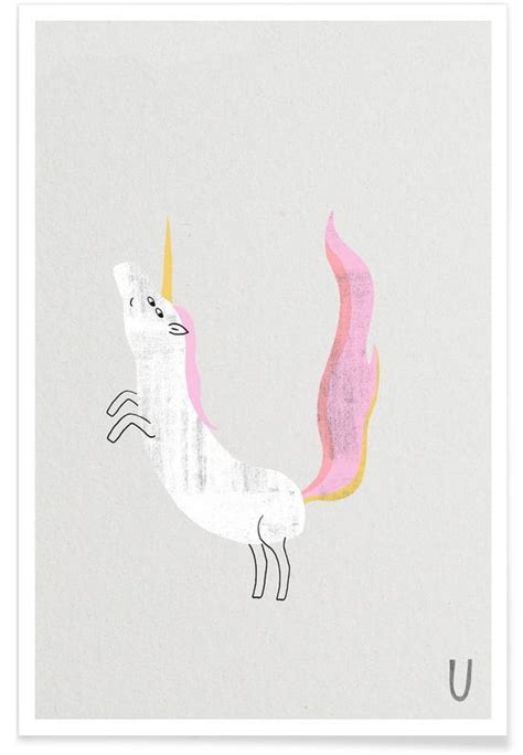 Animal Alphabet Unicorn Poster Juniqe