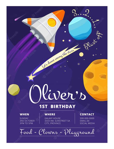 Premium Vector Birthday Party Invitation Template With Space And