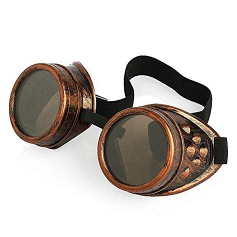 new sell vintage steampunk goggles glasses welding cyber punk gothic copper acefast