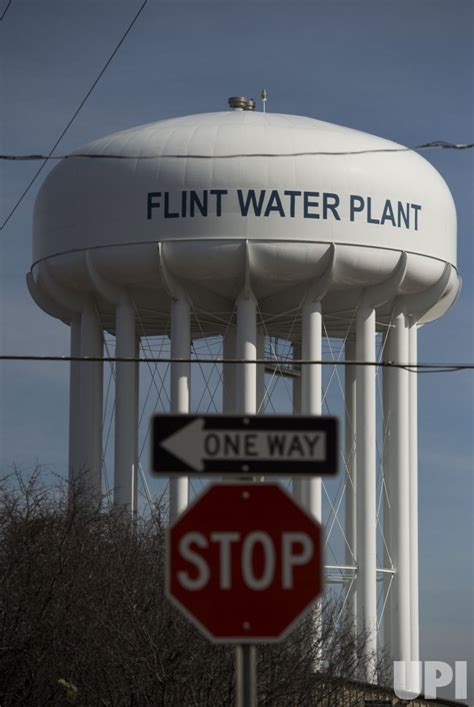The Flint Water Plant Tower In Flint Michigan