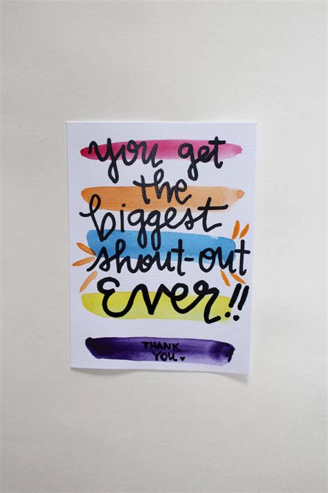 Shout Out Thank You Greeting Card Etsy