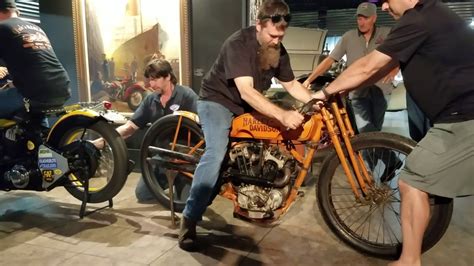 Wheels Through Time Fires Up Rare Harley Dah Motorcycle Racer Youtube