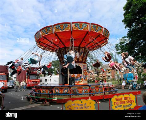 Children Riding Carousel At Fleetwood Transport Festival 2005 Stock