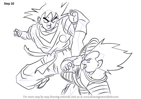 Dragon ball goku with drawing. Learn How to Draw Goku vs Vegeta (Dragon Ball Z) Step by ...