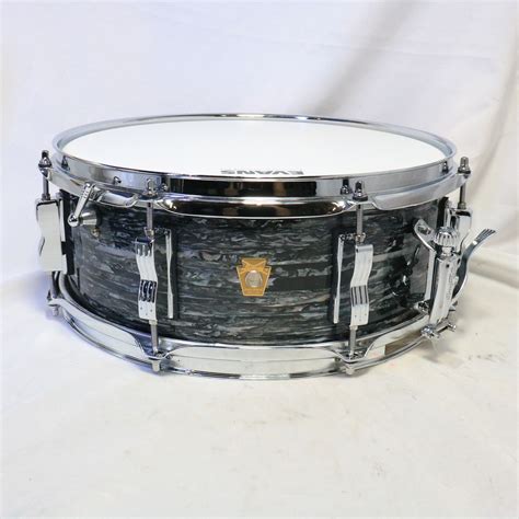 中古 Ludwig Ls908 1q Jazz Fest Snare Drum 14x55 Vintage Black Oyster