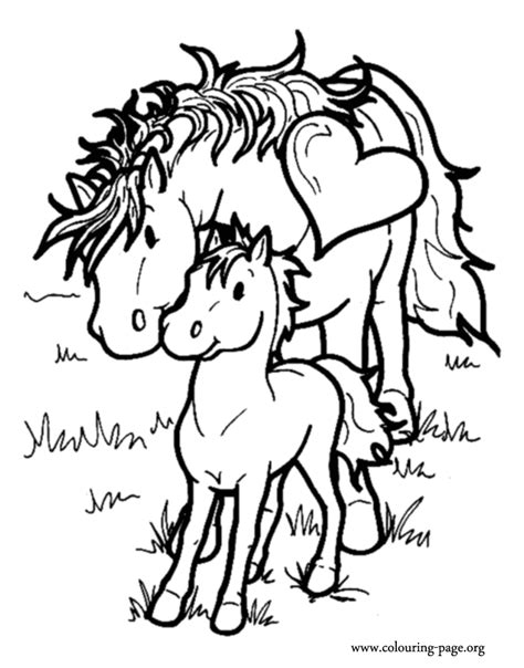 This is a great collection of horse coloring pages. Horses - Mother and baby horse coloring page