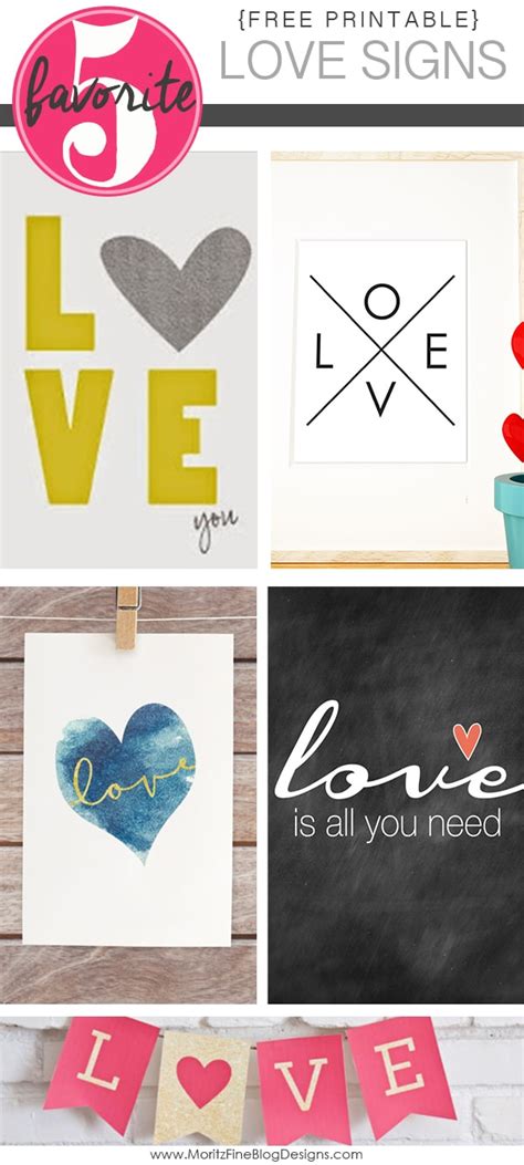 Free Printable Love Signs Friday Favorite 5 Moritz Fine Designs