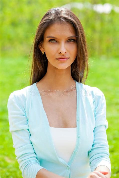 Portrait Of Beautiful Young Happy Woman Stock Image Image Of Park