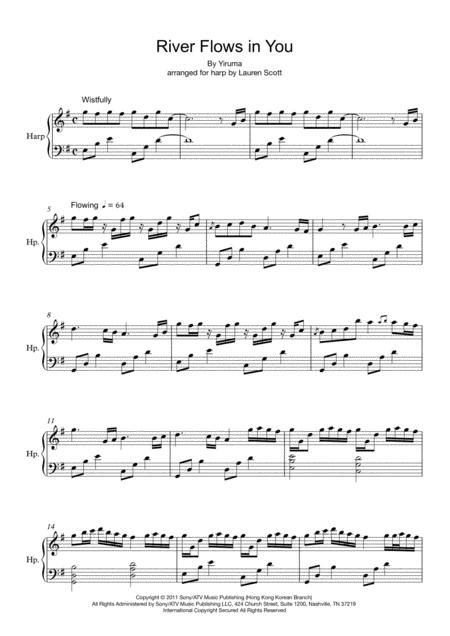 River Flows In You Harp Version By Yiruma Digital Sheet Music For My