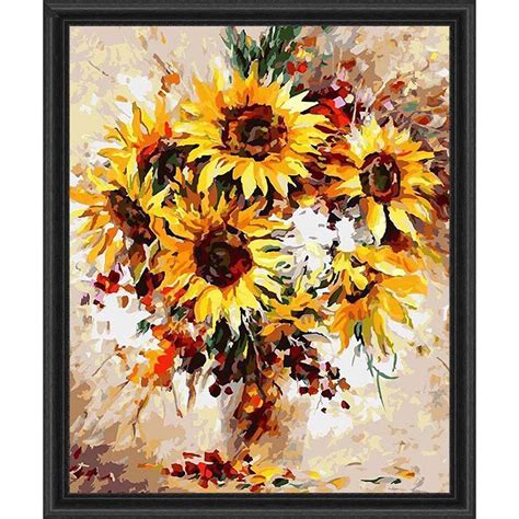 Adbrain Sunflower Burst Kit And Frame Paint By Number Kit Michaels