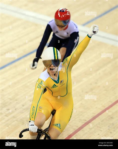 Australias Anna Meares Celebrates After Winning The Womens Sprint Final Race 2 And The Gold