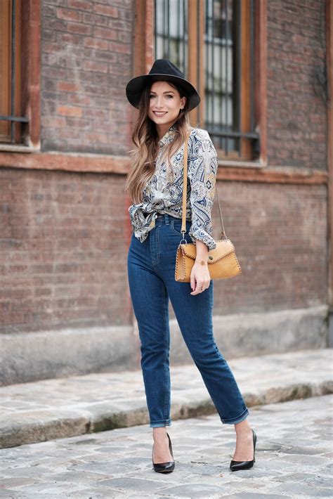 Vintage Shirt And Outfit Inspirations Work Ootd Mom Jeans Fashion