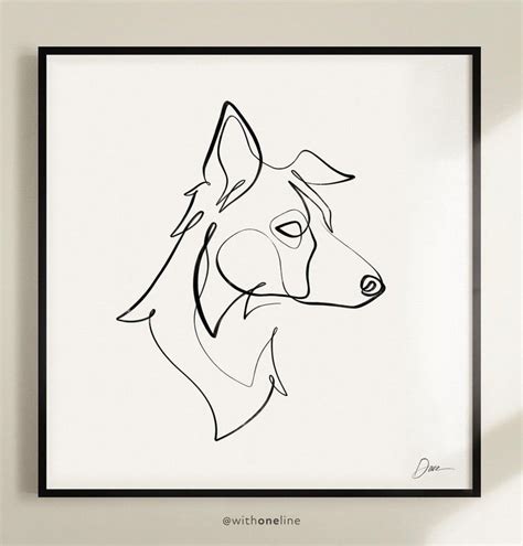 Border Collie Australian Shepherd Sheepdog One Line Dog Etsy In 2020