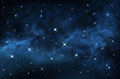 Dark Night Sky With Sparkling Stars And Planetsillustration Stock Photo