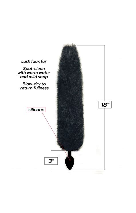 Foxy Fox Tail Silicone Butt Plug Black Ic1402