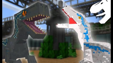 The New Blue Raptor Battles Jurassic World Minecraft Dlc Youtube