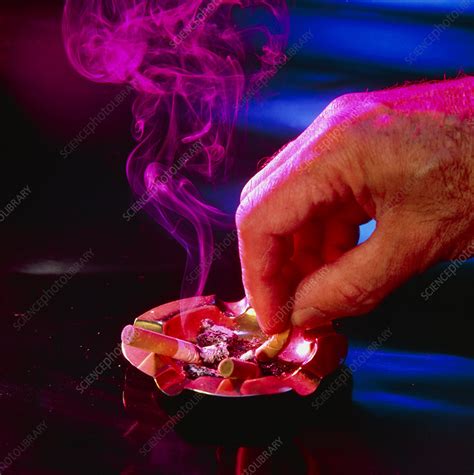 cigarette smoking and ash tray stock image m370 0107 science photo library