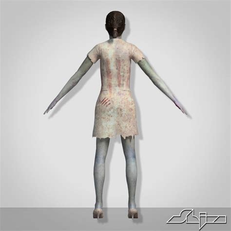 zombie female casual 3d model