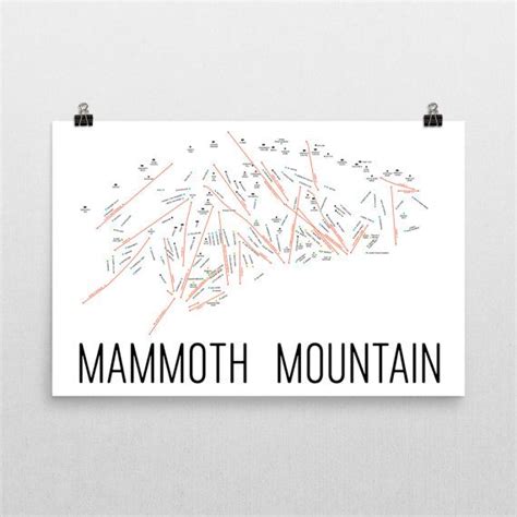 Mammoth Mountain Ski Map Art Mammoth California Mammoth Etsy
