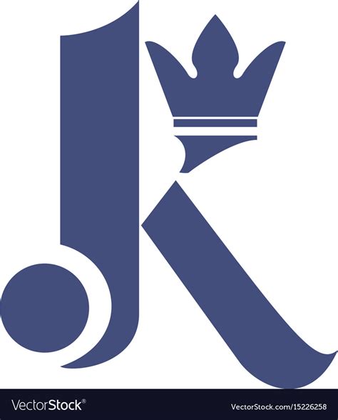 Letter K With Crown Logo Design Royalty Free Vector Image