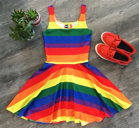 rainbow dress women pride clothing pride gay pride lesbian etsy