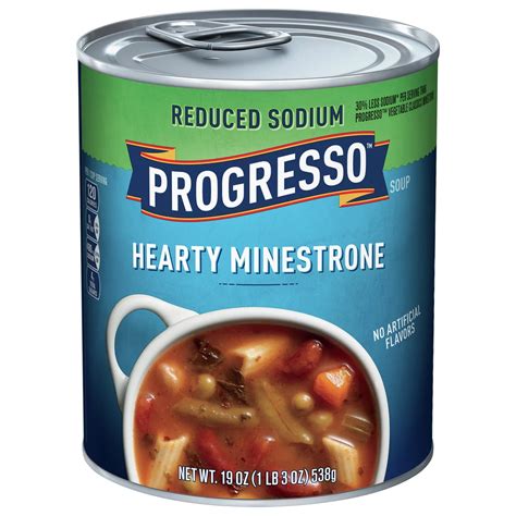 Progresso Reduced Sodium Heart Healthy Minestrone Soup Shop Soups