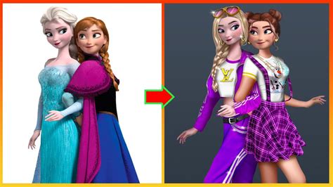 Frozen Disney Elsa Anna Transformation Frozen Movie Art