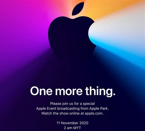 Apple Sets “one More Thing” Event For 11 November Apple Silicon