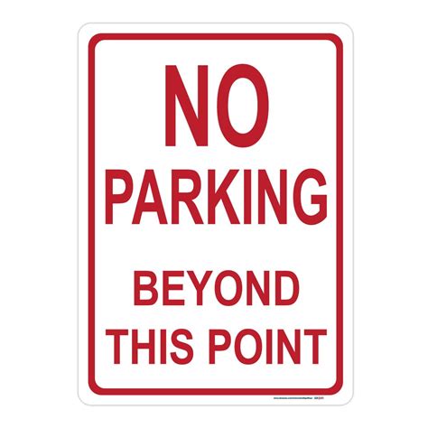 No Parking Beyond This Point Red Sign 12 X 18 Non Reflective