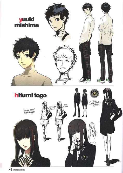 Persona 5 Yuuki Mishima Hifumi Togo Concepts Character Model Sheet