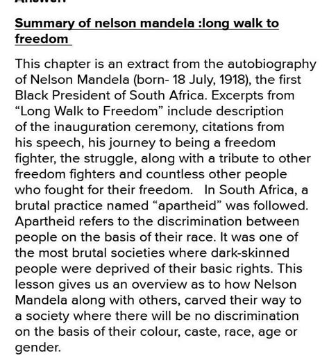 Összehasonlítás öngyilkosság Regisztráció Nelson Mandela Short Summary