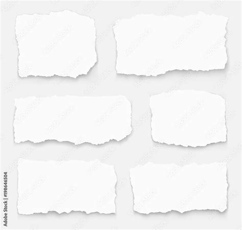 Set Of Torn Paper Different Shapes Collection Of Ripped Paper Vector