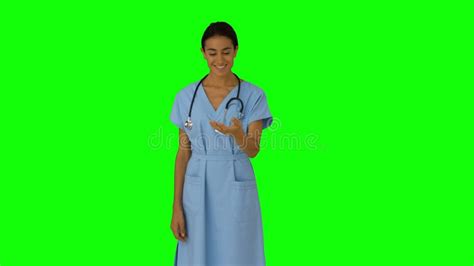 Nurse Presenting With Her Hand Stock Footage Video Of Health Highdef 54776356