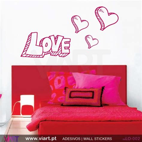 Love With 3 Hearts Wall Sticker Vinyl Decoration Viart