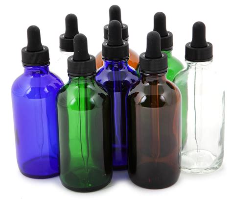 Vivaplex 8 Assorted Colors 4 Oz Glass Bottles With Glass Eye Droppers Buy Online In United
