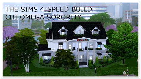 The Sims 4 Speed Build Chi Omega Sorority House Cc Youtube