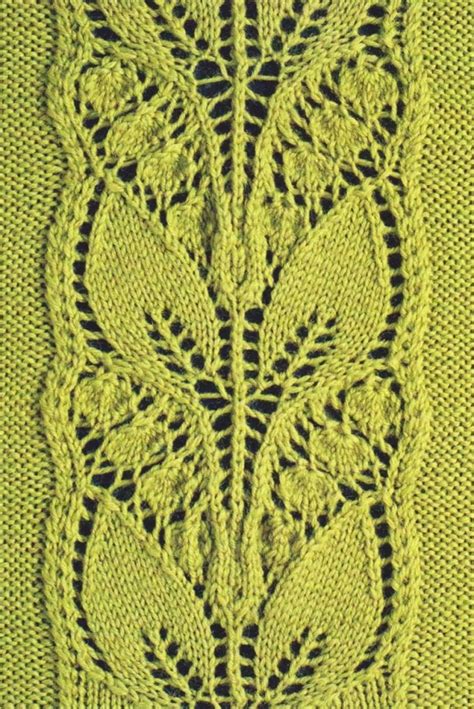 Leafy Knitted Lace Panel Knitting Bee