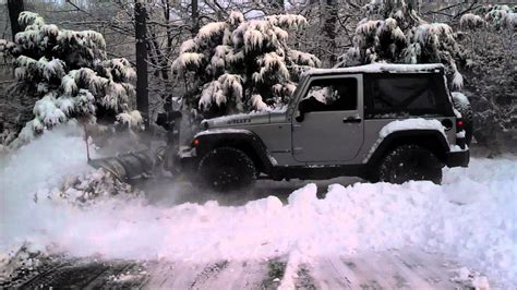 Boss Snow Plow Jeep Wrangler Youtube