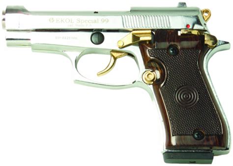 Special 99 V85 Blank Firing Gun Nickel Gold Finish The United States