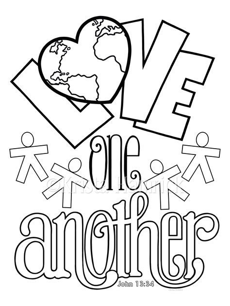 God Is Love Love One Another 2 Coloring Pages For Children Etsy India
