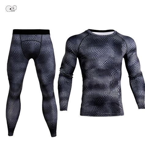 2020 new mens compression set running tights workout fitness training tracksuit long sleeves