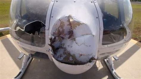 First Flight Helicopter Damaged By Bird Strike