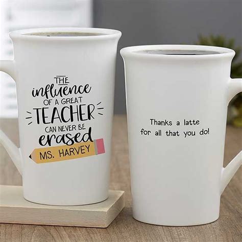 The Influence Of A Great Teacher Personalized Latte Mug Custom Teacher Ts Teacher