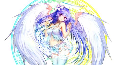 Anime Girls Anime Purple Hair Long Hair Thigh Highs