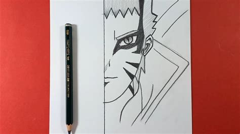 Art Vlog How To Draw Naruto Byron Mode Half Face Tutorial Step By