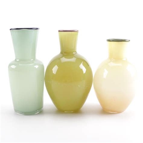 Frosted Art Glass Vases Ebth
