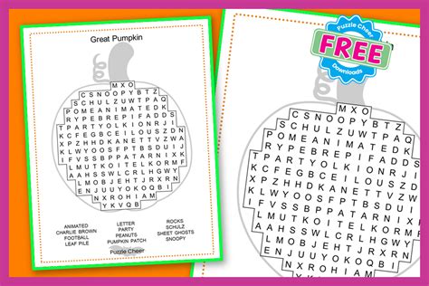 Halloween Great Pumpkin Word Search Puzzle Puzzle Cheer