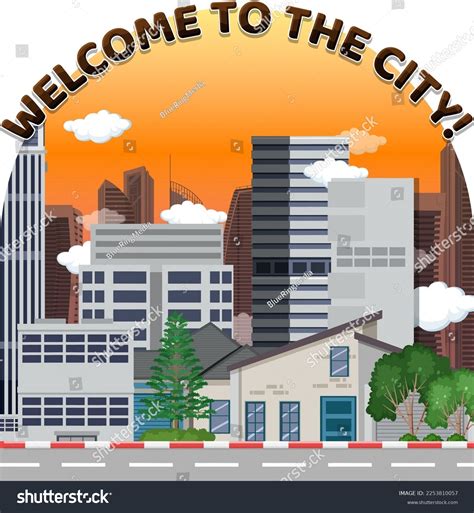 Welcome City Vector Illustration Stock Vector Royalty Free 2253810057